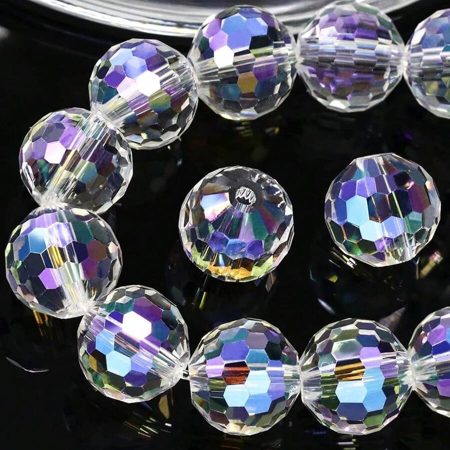 100PCS 8MM Crystal Glass Beads For Jewelry MaFKing, Crystal Paradise Faceted Crystal Beads For Crafts Bracelet Wind Chimes Suncatcher, #5003 Rondelle Spacer Beads, Loose Gemstones,8MM,CrystalParadise - 水晶天堂 - 查看 1
