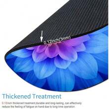 Pad, Cute Round  Pad With Design, Blue Floral Computer  Mat, Non-Slip Rubber Base Pad, Waterproof Women Office  Pads, Flower,19BlueFloral - 19BlueFloral - View 3