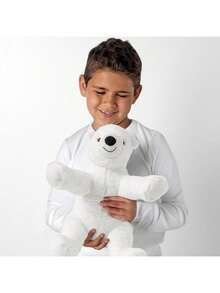 IKEA 1 supermiękka i słodka, biała poduszka-pluszak polarny, SNUTTIG, świąteczna pluszowa zabawka, dekoracja domu, świąteczna lalka, urocza ozdoba pokoju, przedmiot do spania, prezent świąteczny dla dziewczyny, rodziny i przyjaciół, prezent urodzinowy, 29 cm długości, kolor biały. - Biały - Zobacz 5