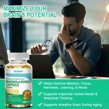 Rhodiola Rosea Capsules-Energy Supplement, Regulate Nerves, Help Joint Health, Improve Bone Strength And Promotes Brain Healthy2025 - 60 viên - 1 chai - Xem 7