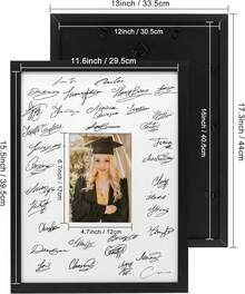 GraduatePro 12x16 Signature Picture Frame Board 5x7 Photo With Signable Birthday Party Graduation Wedding Guest Book Gold2025 - 白色 - 查看 11
