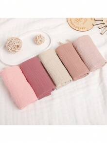 5片装透气柔软四层纱布婴儿拍嗝巾，吸水口水巾，拍嗝垫，适合婴幼儿，湿巾，毛巾 - 彩色 - 查看 14