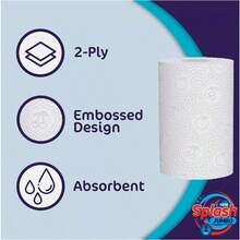 Splash 2-Ply Kitchen Roll 4-Pack Disposable Paper Tissue 72 Rolls White Paper Embossed Strong & Functional - 72 - View 5