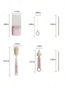 1pcs Bottle Brush Set: Detachable With High - Density Bristles For Thorough Cleaning - Hồng - Xem 5