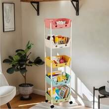 Multifunctional Storage Organizer, Space-Saving Floor-Standing Shelf Suitable For Kitchens, Entryways, And Homes - Holds Books, Shoes, Tableware, Cookware, Open Shelving, Sturdy Structure, Multi-Tiered Unit Design, Durable Construction, Shoe Rack, Under-Bed Storage. - Nhiều màu - Xem 9