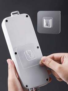 1/3/4/5pcs Set Transparent Adhesive Hooks, No Drilling Required, Bathroom Decor And Accessories, Bathroom Organizer, Home Essentials - Clear - View 10