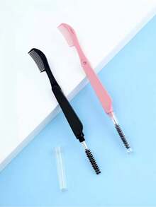 1支便携式可折叠黑色睫毛/眉毛梳 - 彩色 - 查看 1