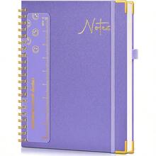 Hardcover Notebook Journal 8.5u201Dx 11u201D, A4 Large Leather Notebooks Women Men, Lined College Ruled Notebook, GSM Paper, Bound Journals Work School Note Taking Business, Black - Màu tím - Xem 1