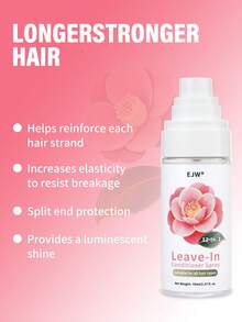 Spray y acondicionador sin enjuague con queratina - Antiencrespamiento y nutrición profunda, repara puntas abiertas y roturas - Con extracto de camelia y vitamina E, apto para cabello rizado, seco y dañado