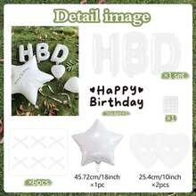 白色生日字母氣球橫幅 雛菊氣球 雛菊聚酯箔氣球 附「Happy Birthday」文字，適合成人活動、拍照道具與簽到拍照、生日派對裝飾，易於組裝，歡樂設計，鋁箔氣球，慶典裝飾，畢業場合必備 - 彩色 - 查看 21