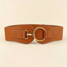 1PCS New Street - Style Simple And Personalized Elastic Wide Belt, Suitable For Coats And Suits, And Suitable For Daily Outings. - Lạc đà - Xem 2