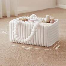 Flannel Diaper Storage Bag, Portable Diaper Bag, Handheld Diaper Bag For Baby Diapers - White - View 7