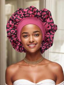 1 pieza Gorro para dormir, gorro de satén de seda extra para que duerman las mujeres con cinta de amarre para cabello rizado, gorro grande para trenzas - Multicolor 1 pieza - Ver 10