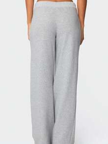 Women 2025 Y2K Jersey Wide Leg Lounge Pants High Waist Drawstring 06 Number Print Preppy Aesthetic Pajama Pants Casual Grunge Pants - Xám - Xem 5