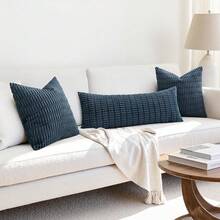 MIULEE Pack Of 1 Blue Long Body Lumbar Decorative Throw Pillow Cover 14x36 Inch For Bed Couch Sofa Living Room Soft Boho Pillow Cover Modern Farmhouse Home Decor,1136inchx14inchPackof1 - 1136吋x14吋1包 - 查看 5
