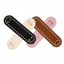 1/4 pièces Forme de fond de sac en PU avec trous pré-percés, base de sac à main et de portefeuille ovale DIY pour le crochet, le tricot, les sacs tissés. Support de coussin robuste pour la fabrication de sacs fourre-tout et de sacs bandoulière. - Multicolore - Voir 5