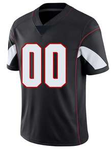 Áo bóng bầu dục Mỹ thêu tên và số tùy chỉnh cho nam Arizona Áo sơ mi tay ngắn cổ chữ V cá nhân hóa màu đen cho tiệc tùng, trò chơi, tập luyện, thi đấu thể thao tự làm S-XXL - màu đen - Xem 2