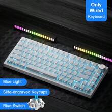 AJAZZ AK820 75% 布局有线机械游戏键盘，带音量旋钮、朝南 LED 背光、PBT 键帽、纯色背光热插拔机械键盘、符合人体工程学设计、可拆卸 USB-C 连接线，附赠拔键器 - AJAZZ 官方正品 - 查看 18