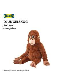 IKEA DJUNGELSKOG 毛絨玩具 布藝紅猩猩 猴子動物玩偶 柔軟舒適 可愛伴侶 魔鬼氈固定 長度為36cm（紅色） - 紅色 - 查看 9