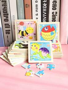 1/4/8/12/40pcs Children's Wooden Puzzle,Perfect Christmas Gift,Children's Puzzle,Kindergarten Early Education Teaching Aids,Cartoon Animal Cognitive Jigsaw Puzzle Set,Children's Educational Toys,Dinosaur, Marine Animal, Vehicle, Insect Series Puzzle,Wooden Toys - Multicolor - View 10