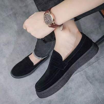 Giày lười nam da lộn mềm mại, giày công sở mới, giày đi làm đơn giản, giày lười cổ thấp dễ xỏ, thoải mái và thời trang cho mỗi ngày.