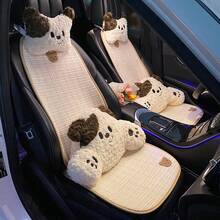 Cute Puppy Car Headrest Pillow For Fall/Winter & Christmas Women's Car Seat Lumbar Support Neck Pillow Vehicle Christmas Decor Perfect Holiday Gift Idea - Gối đầu chó con màu nâu - Xem 5
