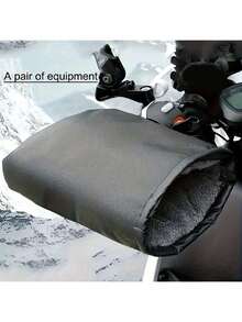 2 件冬季电动摩托车车把套，保暖加厚防水防风 PU 皮手套，反光款式（2 种随机款式） - 均碼 - 查看 17