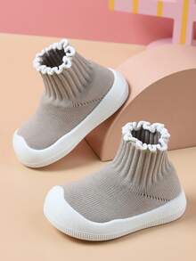 أحذية مشي للأطفال الرضع والصغار، أحذية مشي ناعمة مانعة للانزلاق، أحذية مشي عالية الأعلى للأولاد والبنات للاستخدام الداخلي والخارجي - بني - مشاهدة 10