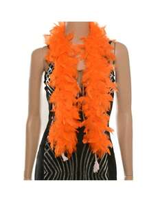 6.6ft Colorful Artificial Feather Scarf, Suitable For Women, Can Be Used For Dancing, Wedding, Party, Halloween, Stage Decoration, Festival Party Headdress Accessories, Clothing Accessories, Scarf Decoration, Suitable For Birthday Party, Halloween, Christmas, Racing, Afternoon Tea, New Year's Eve, Concert And Home Decor, Dance Wedding, Stage Performance, Carnival Costume And Accessories, Party Supplies, An Ideal Gift Choice. - Multicolor - View 18