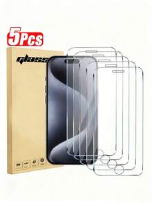 5片装全覆盖钢化玻璃屏幕保护膜，兼容苹果17/17 Pro/17 Pro Max/17 Air/16/16e/7/7P/8/8P/X/XS/XR/XS Max/11/11 Pro/11 Pro Max/12/12 Pro/12 Pro Max/13/13 Pro/13 Pro Max/14/14 Pro/14 Pro Max/15/15 Pro/15 Pro Max