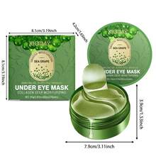 Xioimy 60片眼膜贴，采用海藻、藻类和胶原蛋白制成，可去除黑眼圈和眼袋，保湿、抗皱，呵护眼周肌肤。 - 綠色 - 查看 9