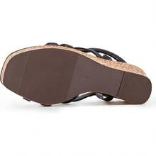 Women Platform Wedge Sandals Cork Slingback Wedges Espadrilles Heels Summer Fashionable Shoewear - Be - Xem 10
