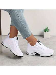 Women's New Versatile Low - Cut Casual Shoes, Mesh Women's Shoes With Soft Soles, Comfortable Single - Shoes, And Women's Thick - Soled Shoes - 白色 - 查看 2