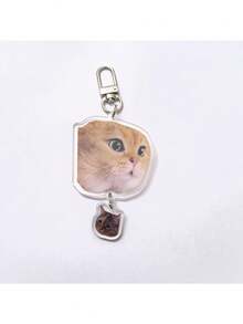 2D Acrylic Personalized Pet Photo Keychain - Customize With Your Own Picture, Cute Cat/Dog Keyring - Pet Lover Memorial Gift (Valentine's Day, Mother's Day, Birthday) - Durable Daily Use Keychain, Adorable Design, Touching Keepsake, Fun Pattern, Suitable For Thanksgiving