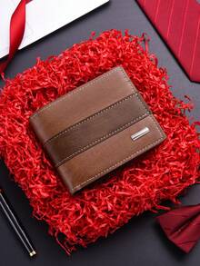 Personalized Men's Short Wallet, Multi-Card Holder Wallet, PU ID Card Case, High-End Ticket Holder, Unisex Card Holder, Coin Purse, Casual Business Leather Wallet, Christmas Gift - Multicolor - View 5