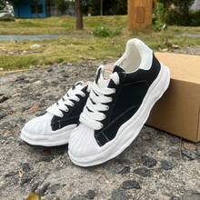 Fashionable Street Style Preppy Women And Men Canvas Sneakers Black Large Size Lace-Up Platform Casual Skateboard Shoes Tennis - 黑色 - 查看 6