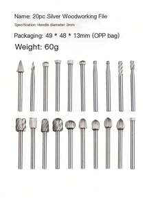 6/10/20 Pcs High Carbon Steel Routing Router Bits Burr Rotary Tools Suit Woodworking - Multicolor - View 12