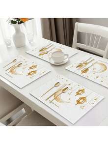1/4 Piece, Ramadan, Fasting, Moon, Flowers, Stars, Eid Al-Fitr, Kitchen And Table MATS, Restaurant And Cafe Decorations - Multicolor - View 1