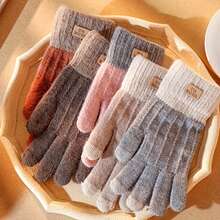 1pair Unisex Cold Weather Work Gloves - Thick Knitted Touchscreen Compatible Gloves, Breathable Non-Slip For Driving, Cycling, Skiing & Outdoor Activities, Ideal For Commuters & Outdoor Enthusiasts - Nhiều màu - Xem 2