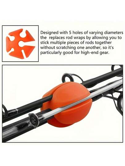 [Silicone Fishing Rod Holder] 4 Or 8pcs Silicone Fishing Rod Holder Ball - Multi-Functional Stand With 5-Slot Design, Non-Slip Independent Slots & Compatibility For All Rods, Lightweight Durable Silicone Construction, Random Colors (Blue, Green, Orange, Red, Yellow, Black) - Ideal For Lakes, Rivers, Ponds, Boat & Shore Fishing, Compact Design, Flexible Material, Outdoor Sportsmen