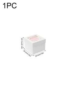 1/3pcs Cake Boxes With Window, 3 Sizes: 8inch/10inch/12inch, Reusable Baking Boxes For Takeout, White Large Cardboard Bakery Boxes With Lids, White Baking Boxes, Large Baking Boxes, Square Cardboard Cake Boxes, Suitable For Multi-Tier Cakes, For Baking, Cookies, Pastries, Pies, Valentine's Day, Wedding, Birthday, Candy, Chocolate, Donuts, Cake Decorations, For Baking Or Gifting - Multicolor - View 12