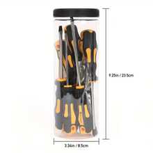 12pcs Magnetic Screwdriver Set, 5 And 5 Flat Head Professional Cushioned Handle Screwdrivers, Plus 2 Key Screwdrivers - Yellow Black - View 5
