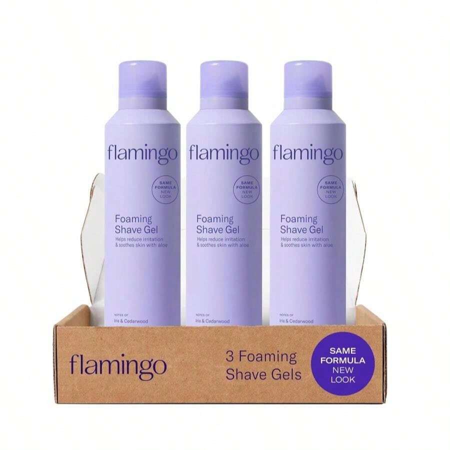 Flamingo Shaving Gel For Women, Foaming Gel With Aloe Vera, 6.7oz, 3ct - 223 Ounce Pack of 3 - 查看 1