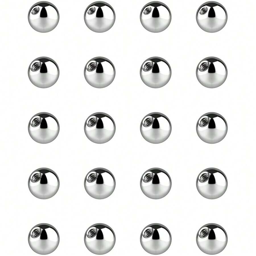Piercing Balls & Spikes Externally Threaded - Spike Septum Balls Set For Belly, Tongue, Tongue, Eyebrow, Ear, Cartilage, Rook, Helix, Labret Stud Lip Rings, Snake Bites Piercing Jewelry Parts,Balls14g-5mm - 14克-5毫米球 - 查看 1
