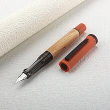 58K Gold Plated Wooden Fountain Pen, Luxury F-Nib, Writing Ink Pen, Elegant Calligraphy Ink Pen, Office & Study Supplies - 58P - View 4