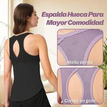 ¡Recomendado3PCS Playeras Blusas Deportivas Mujer sin Mangas, Transpirable Tank Top Mujer Ejercicio, Camiseta Ropa Yoga Gym¡Top de Temporada - XXL - Ver 6