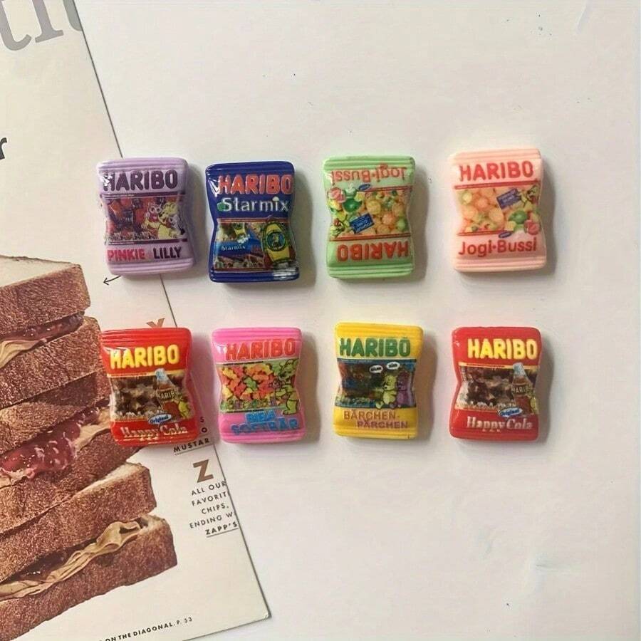 2/5/8/10Pcs Cartoon Snack Bags Refrigerator Magnet Cute Refrigerator Decorative Print Kitchen Decoration, Home Decoration, Gift - Multicolor - View 1