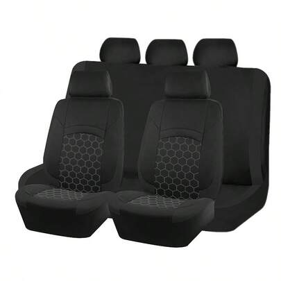 Paquete de 9 piezas/4 piezas de fundas de asiento de coche compatibles con airbag, cojines de asiento universales, accesorios de coche nuevos con diseño acolchado de fútbol para mujeres