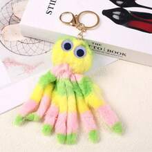 Llavero con pompón de pulpo, adorno de bolso de parche de peluche artificial de pulpo, regalo elegante y exquisito, adecuado para regalo, elegante colgante decorativo de bolso - Multicolor - Ver 14