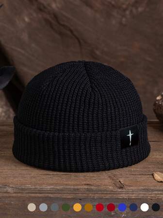 1件男女通用刺绣十字架和南瓜补丁豆豆，休闲户外运动徒步旅行滑雪露营街头服饰，秋冬冬季装备